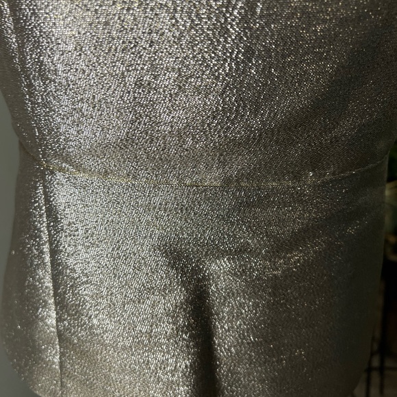 Cache iridescent ruffled sleeve peplum corset crop top - Picture 4 of 12